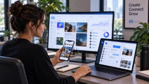 Creador digital utilizando herramientas de inteligencia artificial y gestión de redes sociales