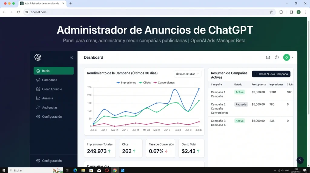 OpenAI Ads Manager Beta: cómo funciona la publicidad en ChatGPT